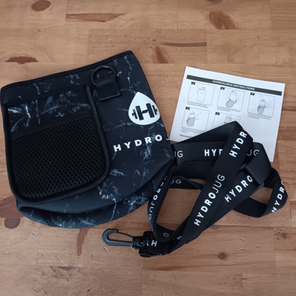 HydroJug Pro 73oz, Sleeve & Strap Marble Black Insulating With Pocket